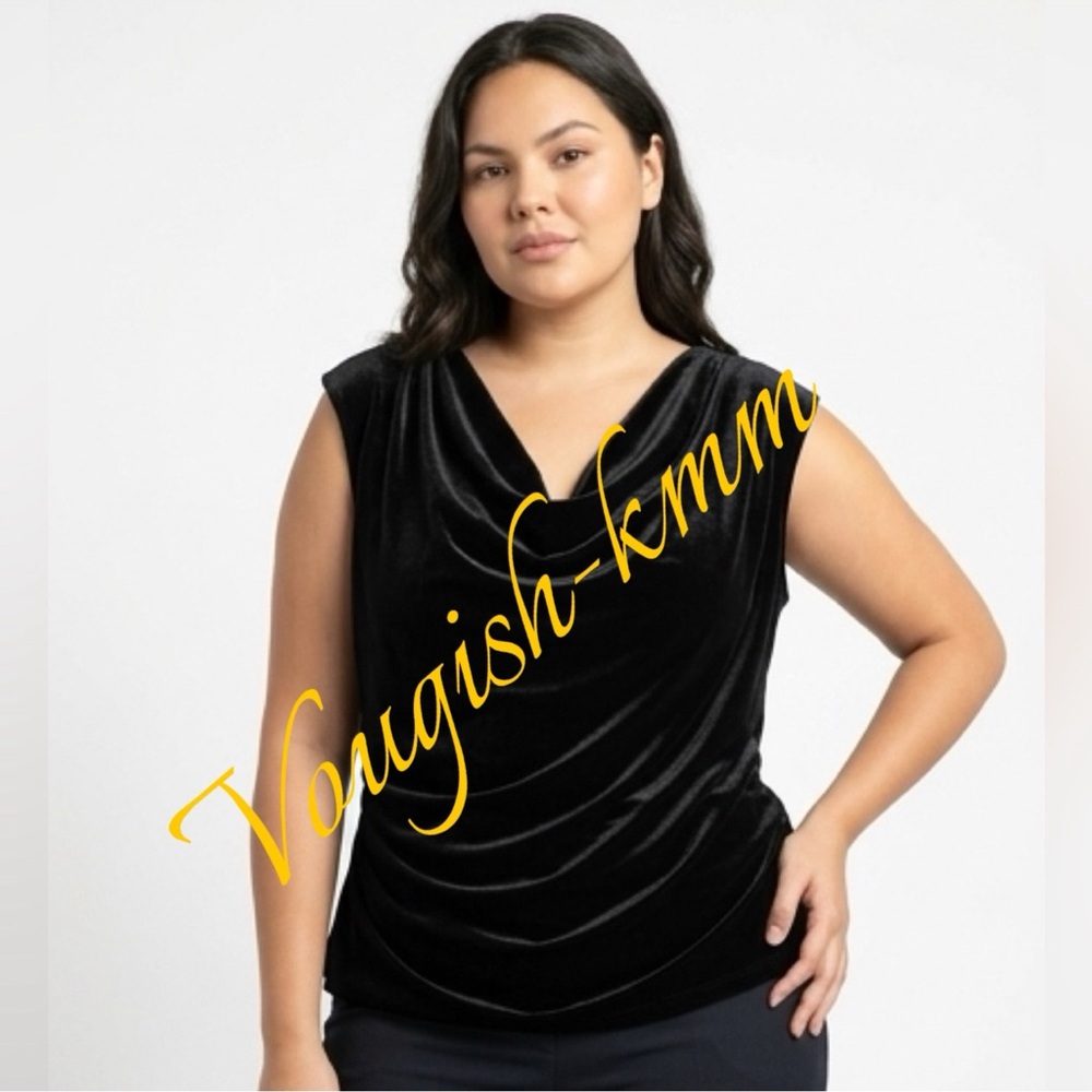 Calvin Klein cowl neck velvet top